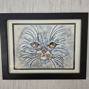 Framed Cat Watercolor